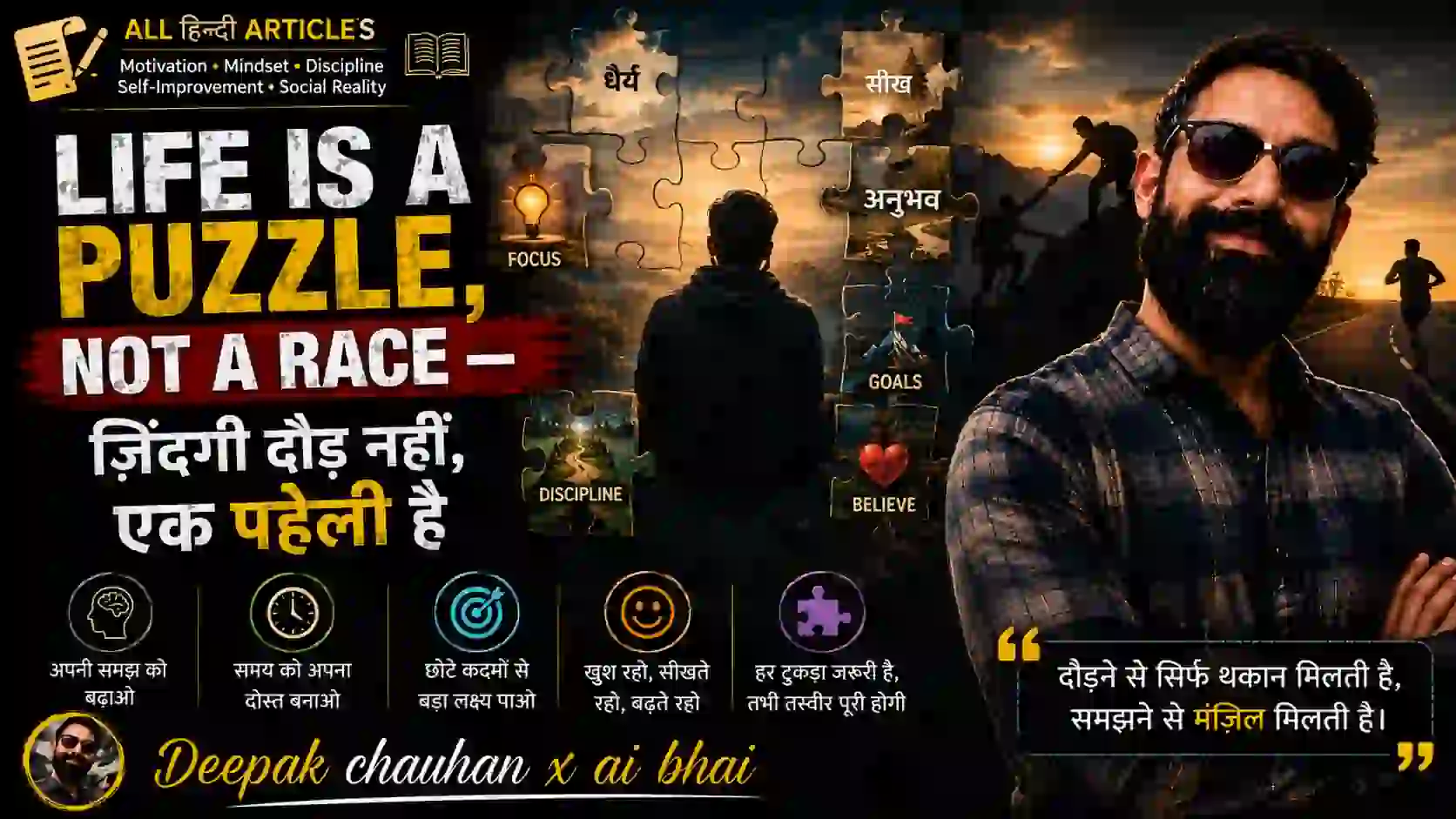 Life Is A Puzzle, Not A Race — ज़िंदगी दौड़ नहीं, एक पहेली है