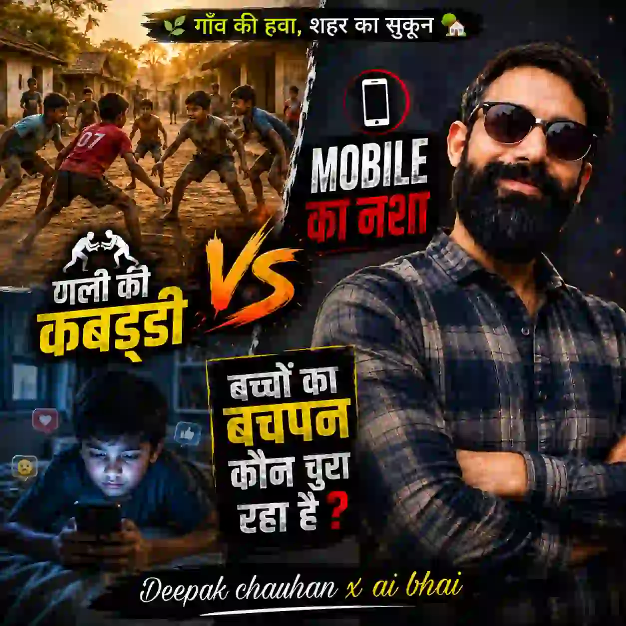 मोबाइल की नशा vs गली की कबड्डी