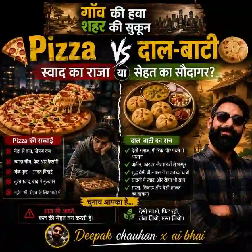 पिज़्ज़ा vs दाल बट्टी