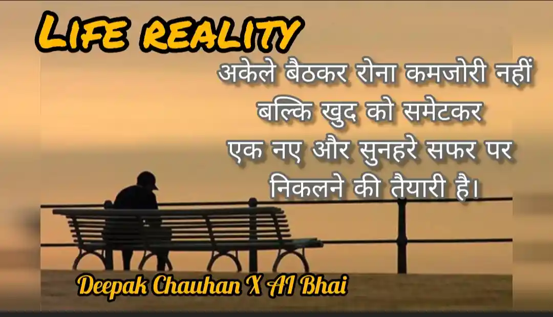 अकेले बैठ कर रोना कमजोरी नहीं 